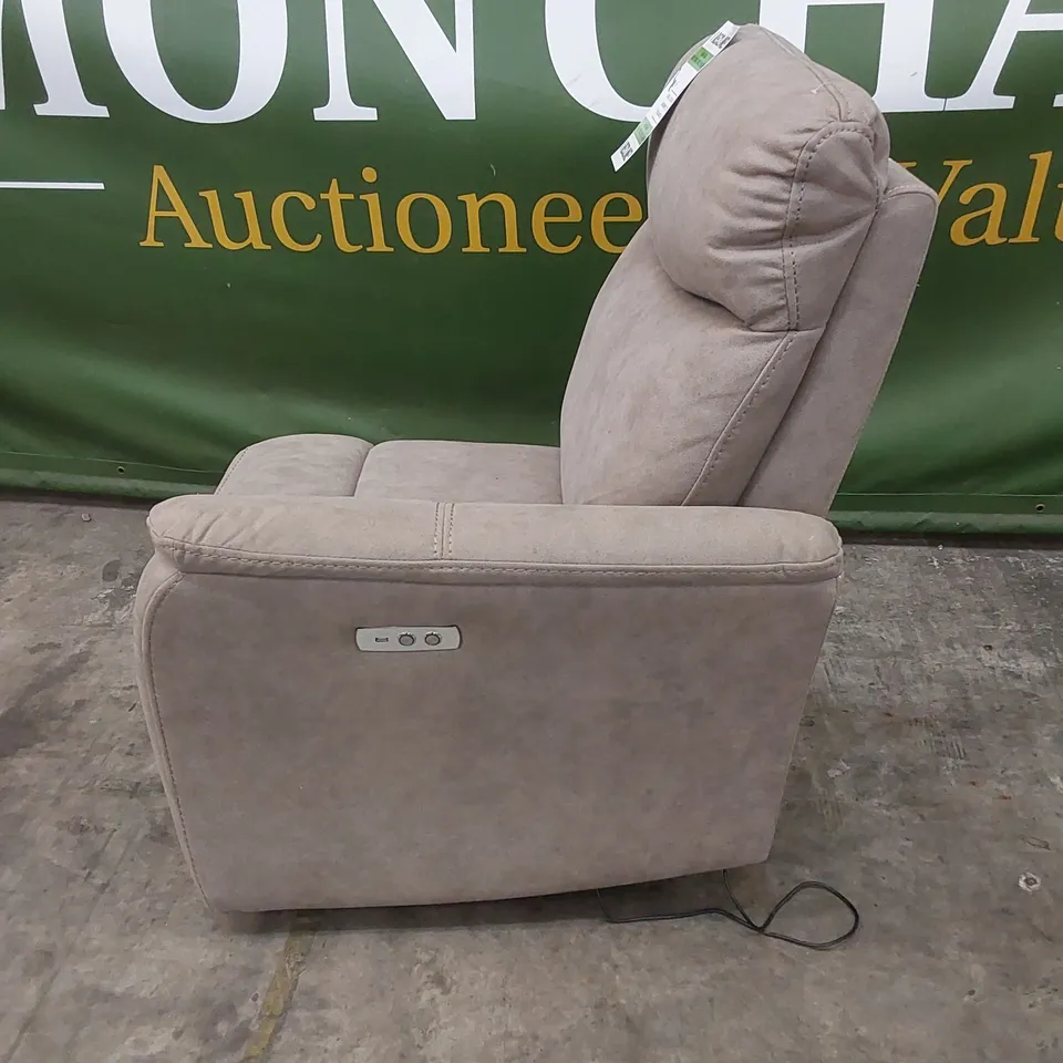 DESIGNER FABRIC UPHOLSTERED ELECTRIC RECLINER SOFA PIECE 
