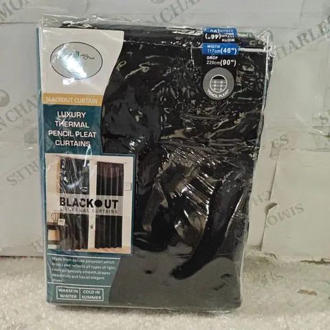 BLACKOUT CURTAINS β PENCIL PLEAT, BLACK, 46 X 90 INCHES