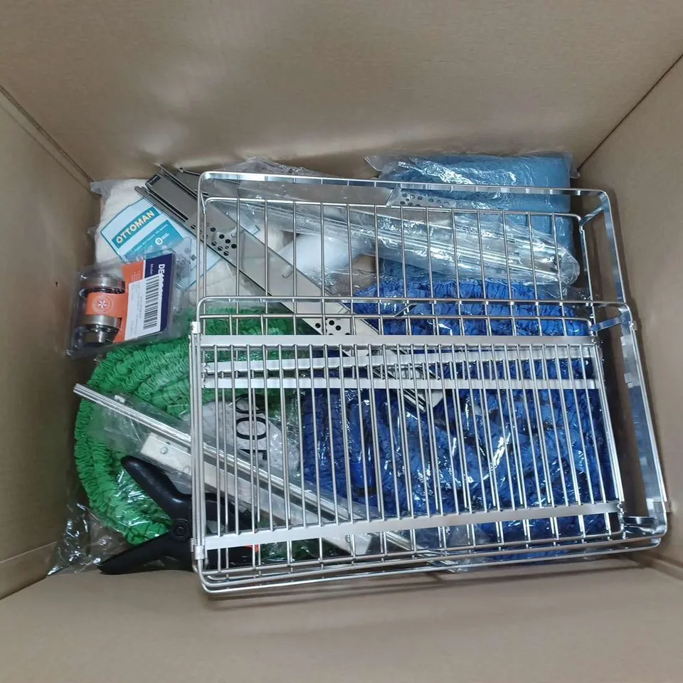 APPROXIMATELY 20 HOUSEHOLD ITEMS TO INCLUDE GLASS BODY SCALES, PICTURE FRAME AND CUSHION WITH DEER DESIGN