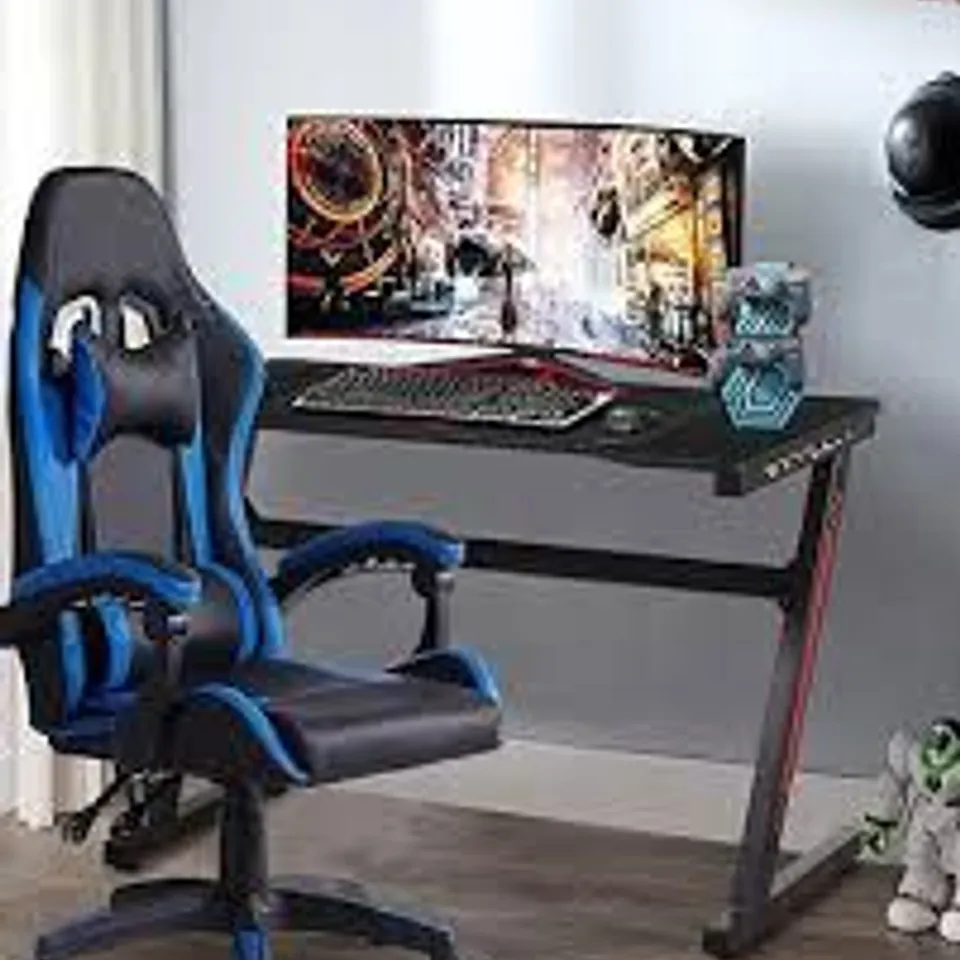 BOXED CLIPOP ERGONOMIC GAMING CHAIR - BLACK/BLUE