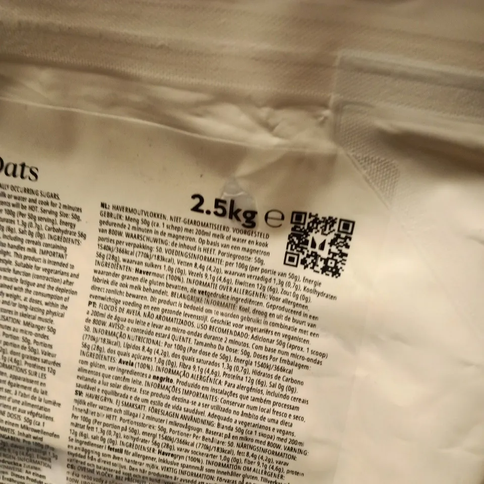 MYVEGAN ROLLED OATS – 2.5KG, RESEALABLE POUCH