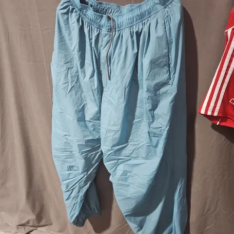 A.A. SPECTRUM LIGHT BLUE NYLON TRACK PANTS WITH DRAWSTRING WAIST - SIZE UNSPECIFIED 