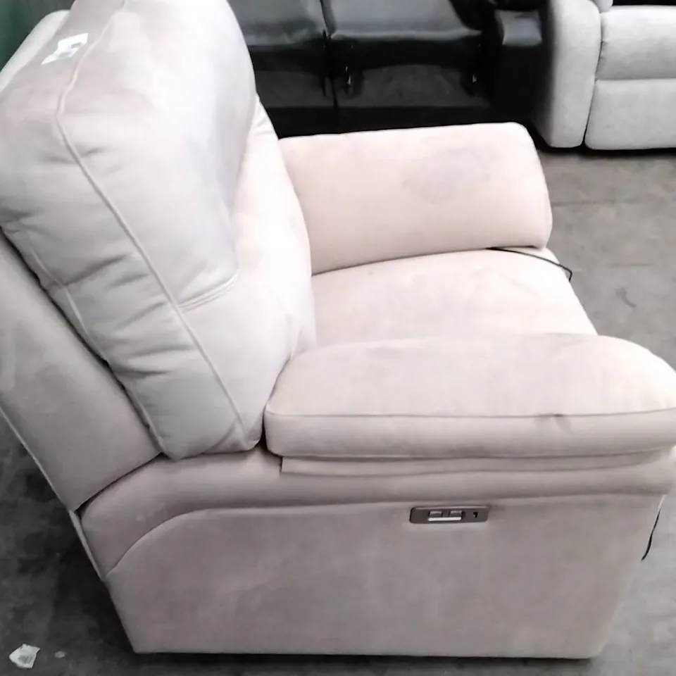 QUALITY BRITISH DESIGNER G PLAN MANUFACTURED SEATTLE ELECTRICAL RECLINER CHAIR - STINGRAY LINEN FABRIC