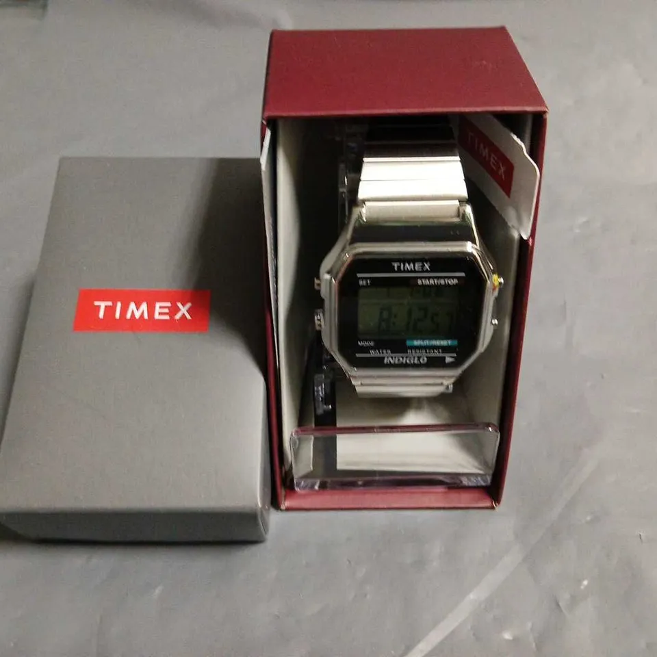 BOXED TIMEX INDIGLO STAINLESS STEEL WATCH