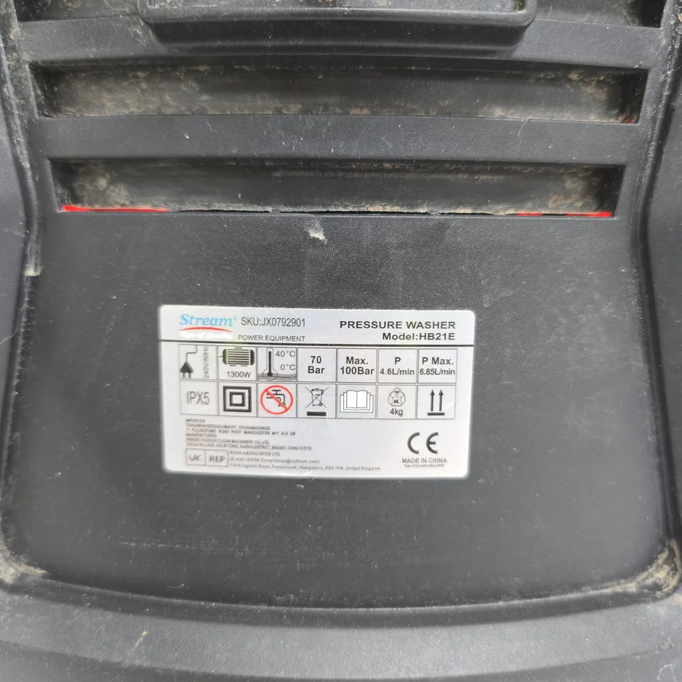 STREAM PRESSURE WASHER HB21E – 1300W