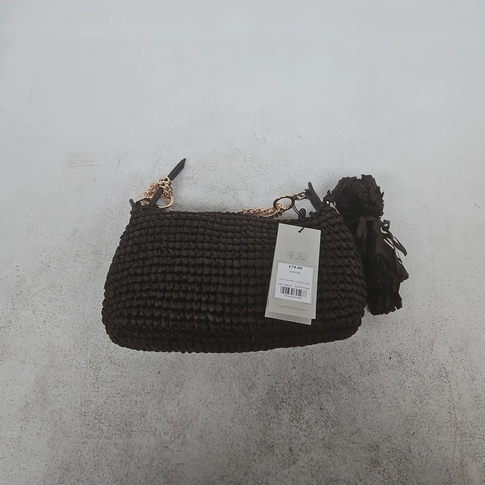 MINT VELVET BLACK WOVEN CLUTCH BAG WITH GOLD CHAIN STRAP