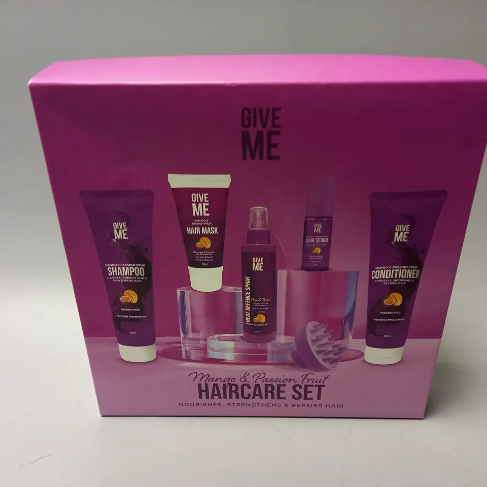 BOXED GIVE ME HAIRCARE SET - MANGO & PASSIONFRUIT