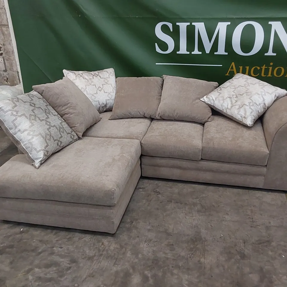 DESIGNER ARABELLA 2-PIECE UPHOLSTERED CORNER SOFA WITH CUSHIONS 