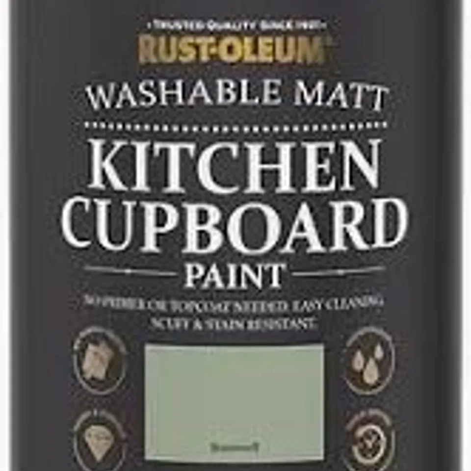 RUST-OLEUM LAUREL GREEN SATIN KITCHEN CUPBOARD PAINT - ECOMMERCE LAUREN GREEN 