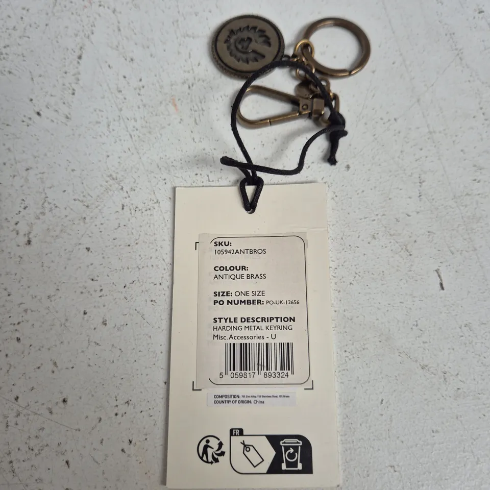 BELSTAFF ANTIQUE BRASS HARDING METAL KEYRING