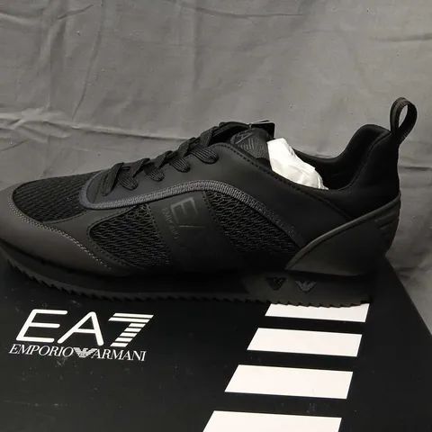 EMPORIO ARMANI EA7 SNEAKERS – BLACK/ASPHALT, MEN'S UK 9 (US 9.5)