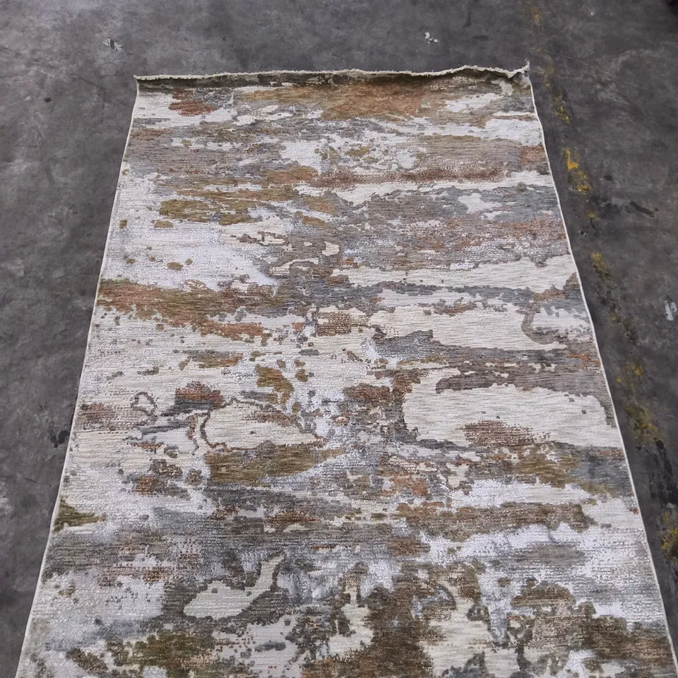 AREA RUG WITH NEUTRAL ABSTRACT PATTERN – GREY, BEIGE & BROWN (170X230CM)