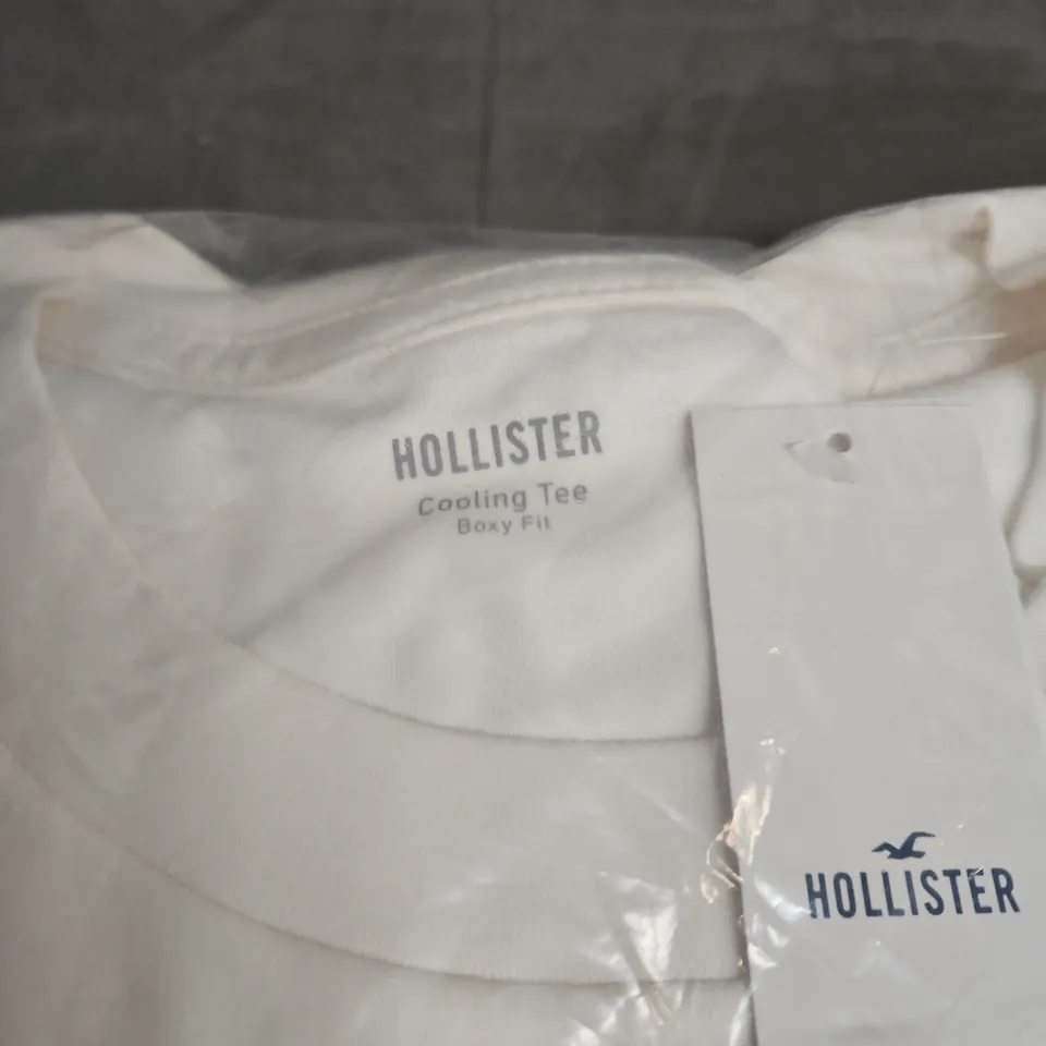 HOLLISTER COOLING TEE BOXY FIT – CREAM, SIZE L (2 PACK)