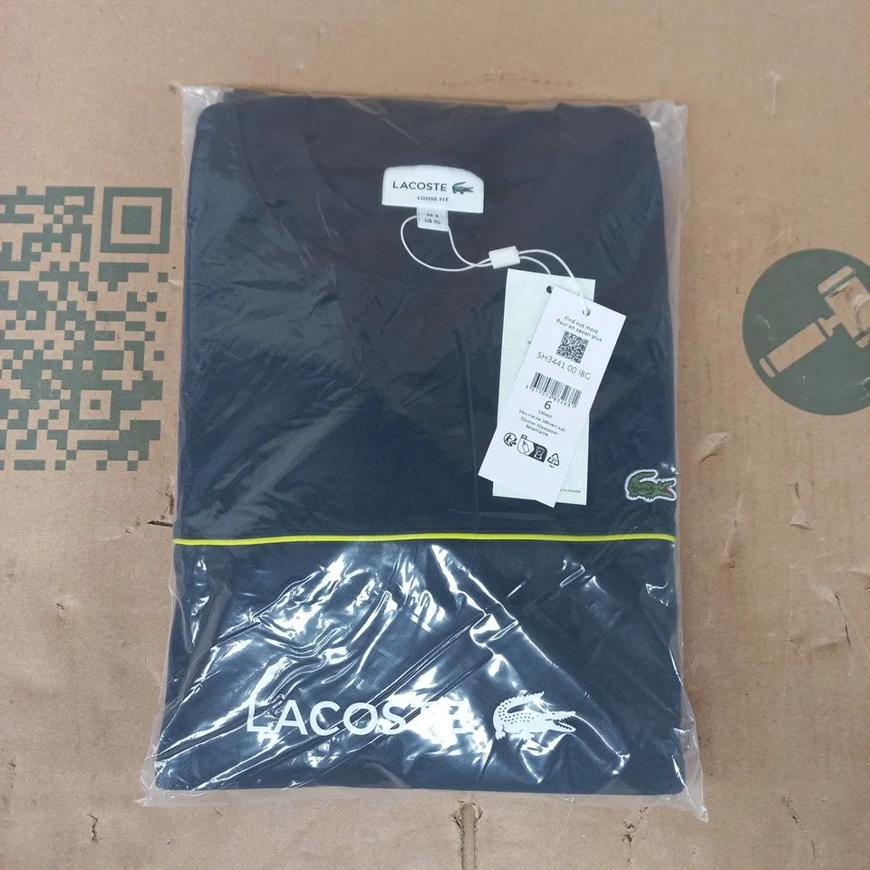 BAGGED LACOSTE LOOSE FIT TOP IN NAVY SIZE 6