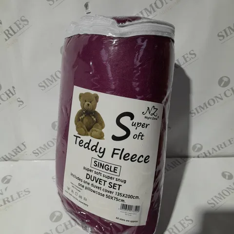 SUPER SOFT TEDDY FLEECE SINGLE DUVET SET