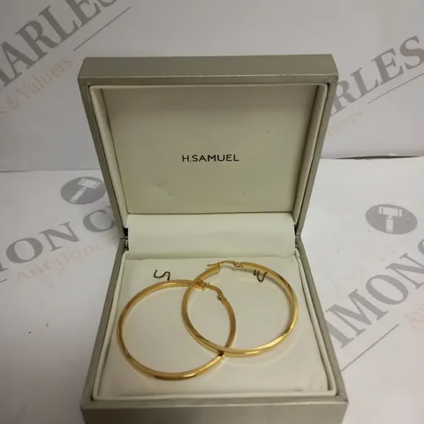 BOXED H.SAMUEL GOLD LARGE HOOP EARRINGS