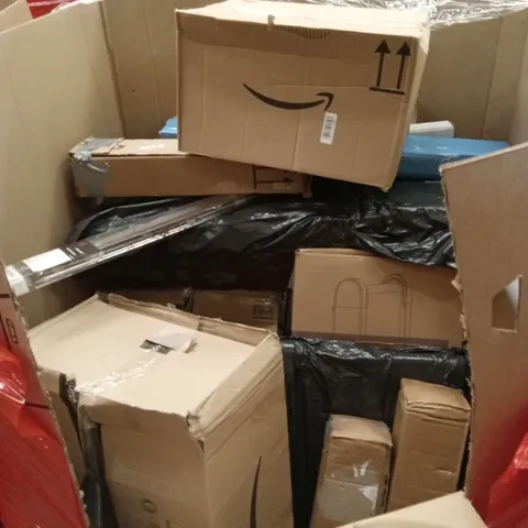 PALLET OF ASSORTED HOUSEHOLD GOODS AND PRODUCTS TO INCLUDE; BLINDS, WALKING PAD, BOXED FURNITURE ETC