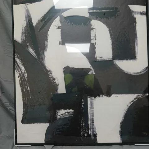 BLACK/WHITE LINES PRINTED CANVAS 