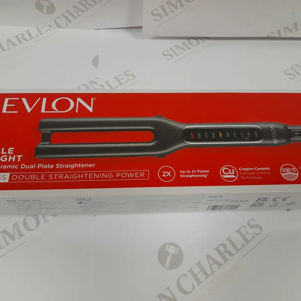 BOXED REVLON DOUBLE STRAIGHT COPPER CERAMIC DUAL PLATE STRAIGHTENER
