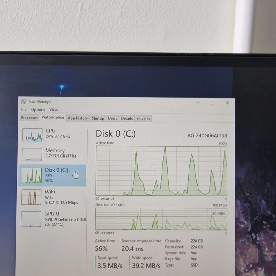 CUSTOM BUILT CIT 7 DESKTOP PC, INTEL CORE I7-2600 CPU, 16GB DDR3 RAM, 256GB SSD, GT1030 GPU