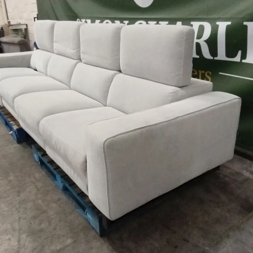 QUALITY DESIGNER ITALIAN MADE AGUSTO LARGE 4 SEATER FABRIC ELECTRIC RECLINER SOFA