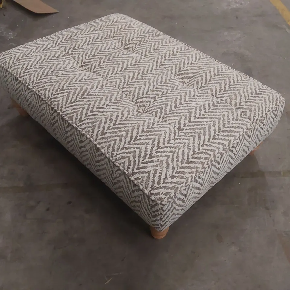 DESIGNER UPHOLSTERED PATTERNED FOOTSTOOL