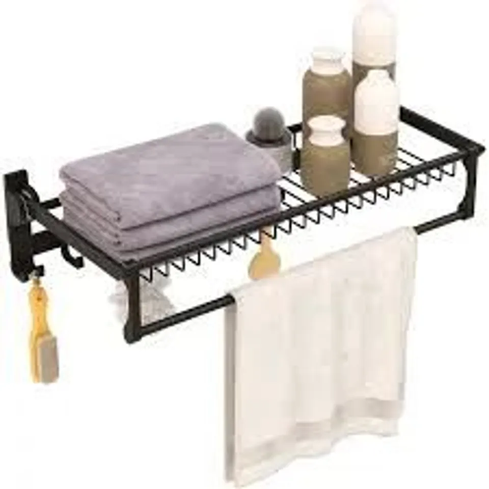 BOXED FOLDABLE BATHROOM TOWEL RACK WALL MOUNTED (1 BOX)