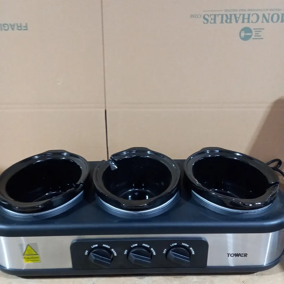 TOWER THREE POT SLOW COOKER