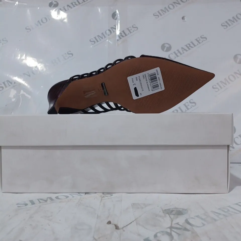 BOZED PAIR OF REISS DAPHNE SLINGBACK HEELS IN POMEGRANATE EU SIZE 40