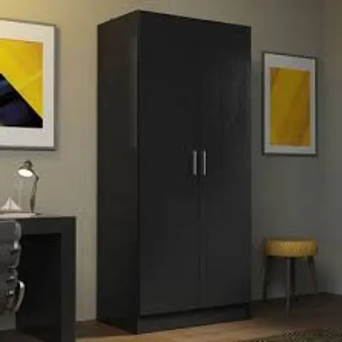 BOXED WARDROBE ARMOIRE CLOSET HANGING STORAGE CABINET 2 DOORS WITH SHELF (2 BOXES)