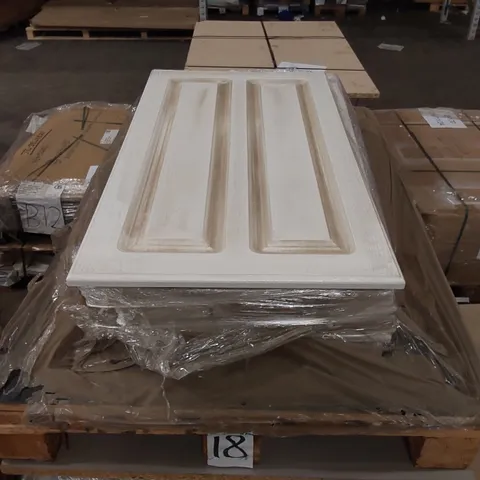 PALLET OF LARGE QUANTITY OF KITCHENS/BEDROOM REPLACEMENT CABINET DOOR/DRAWER/END PANELS IN ASSORTED SIZES