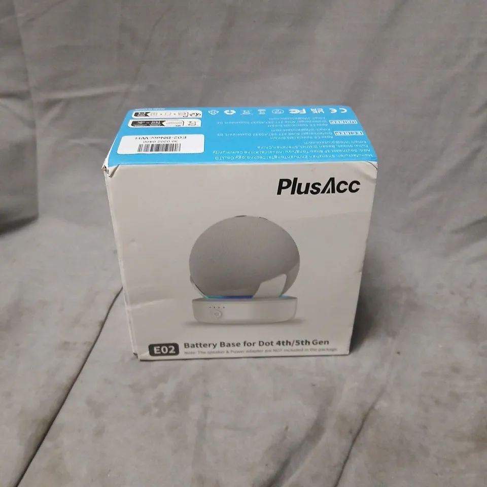 BOXED PLUSACC E02 BATTERY BASE FOR ECHO DOT 4TH/5TH GEN – WHITE