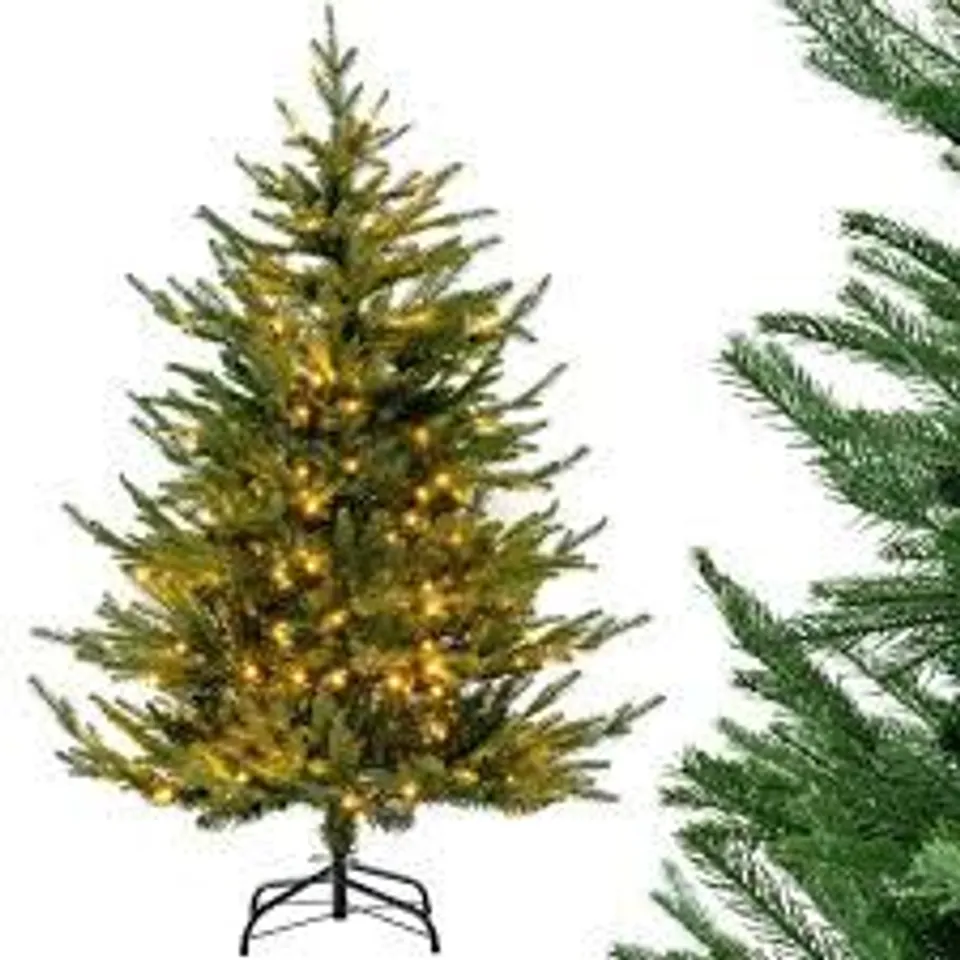 BOXED COSTWAY WARM WHITE LED PRE-LIT ARTIFICIAL CHRISTMAS TREE 4.5FT