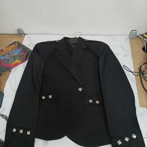 LADIES BLACK MILITARY STYLE BLAZER & MATHCHING WAISTCOAT SIZE 46