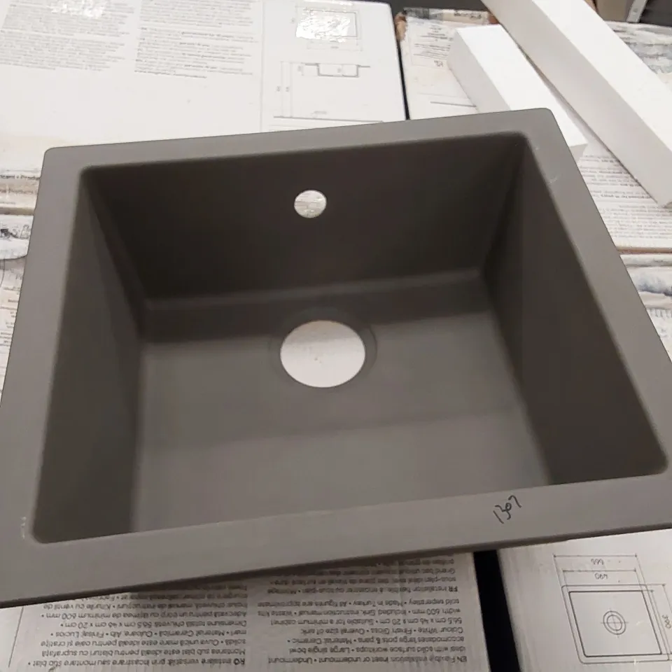 GREY COMPOSITE SINGLE BOWL KITCHEN SINK 