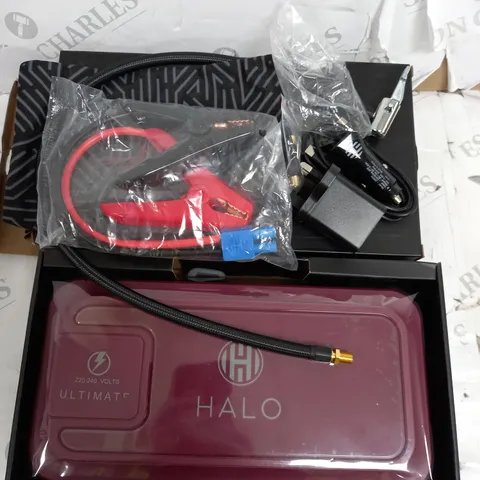 BOXED HALO BOLT ULTIMATE POWER BANK W/JUMP STARTER AIR COMPRESSOR & AC OUTLET BLACK/MARBLE