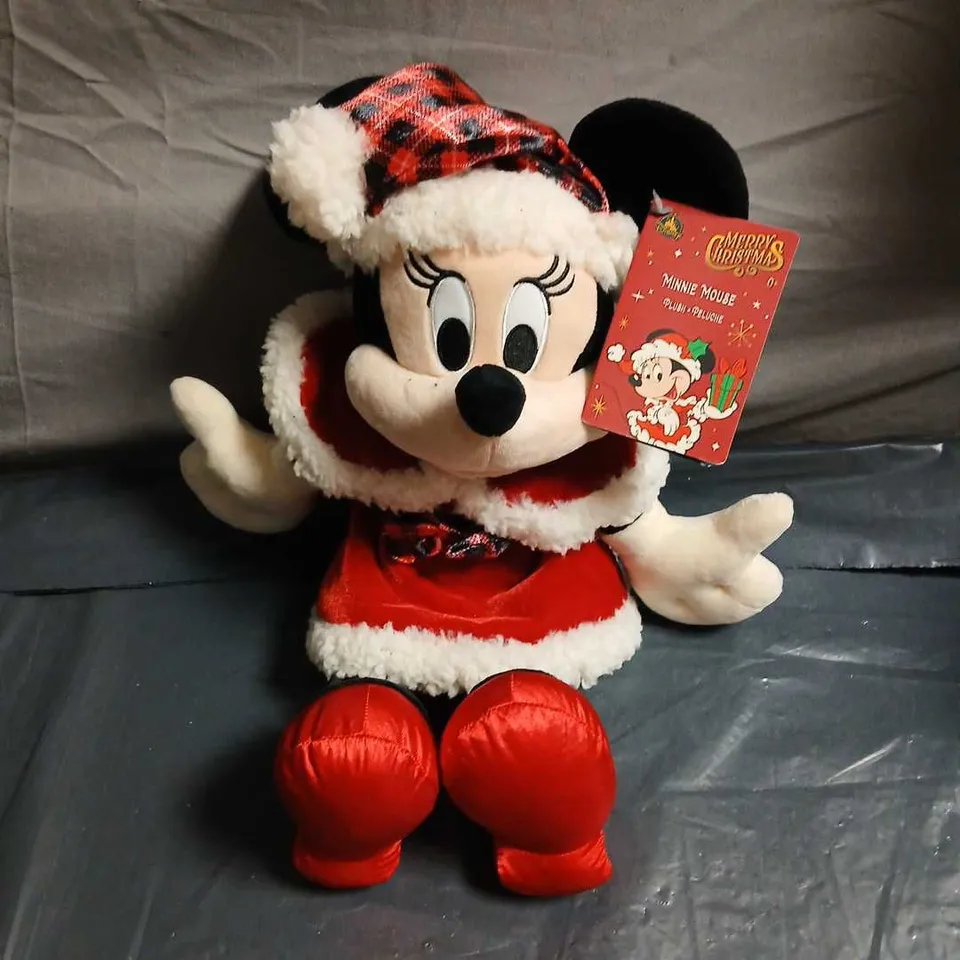 DISNEY MINNIE MOUSE PLUSH TOY – CHRISTMAS OUTFIT WITH SANTA HAT