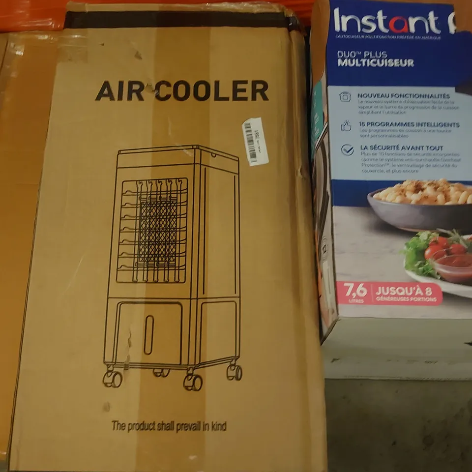 UNPROCESSED PALLET OF ASSORTED ITEMS TO INCLUDE INSTANT POT AIR FRYER, AIR COOLER AND PORTABLE WARDROBE