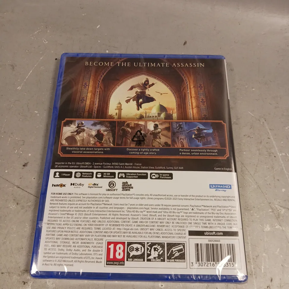 SEALED ASSASSIN'S CREED MIRAGE FOR PS5 