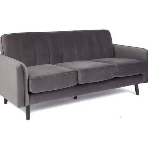 BOXED JENNIFER GREY THREE SEATER SOFA