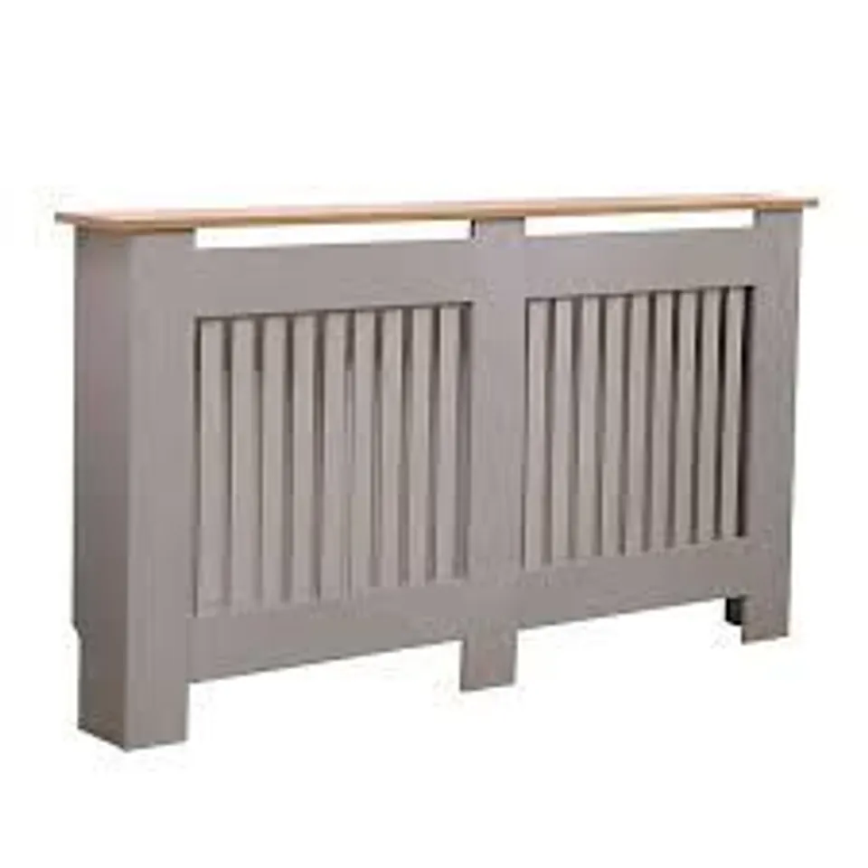 OYPLA LARGE GREY WOODEN SLATTED GRILL RADIATOR COVER MDF CABINET