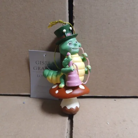 BOX OF APPROXIMATELY 5 GISELA GRAHAM ALICE IN WONDERLAND CATERPILLAR RESIN TREE DECORATIONS