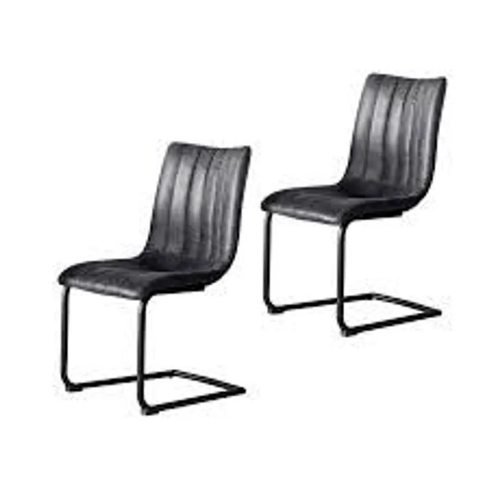 BOXED PAIR OF GALLERY DIRECT EDINGTON GREY CHAIRS