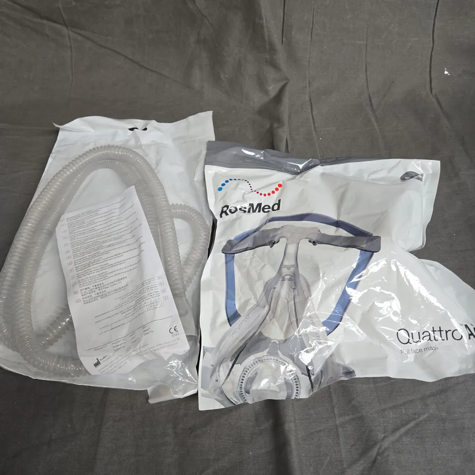 RESMED X2 ASSORTED PRODUCTS TO INCLUDE - SLIMLINE TUBING 36810 - QUATTRO AIR FULL FACE MASK 62706