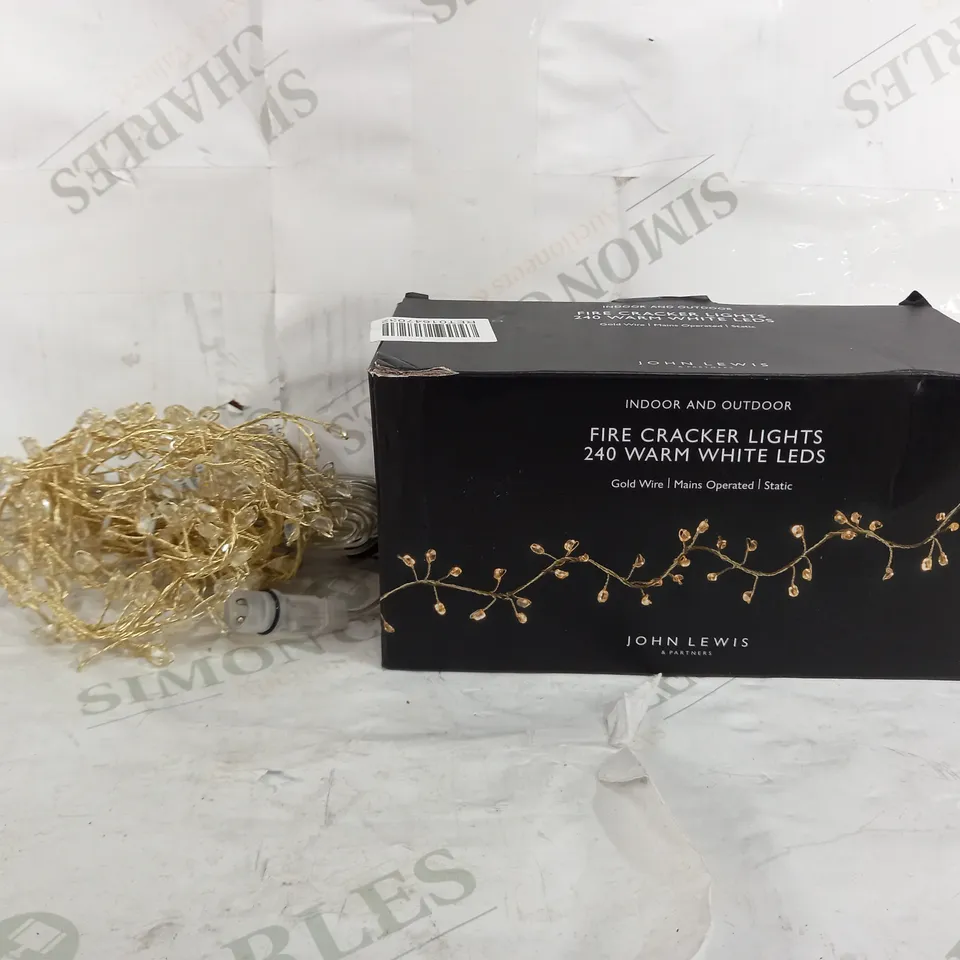 JOHN LEWIS FIRE CRACKER LIGHTS 240 PURE WHITE LEDS 