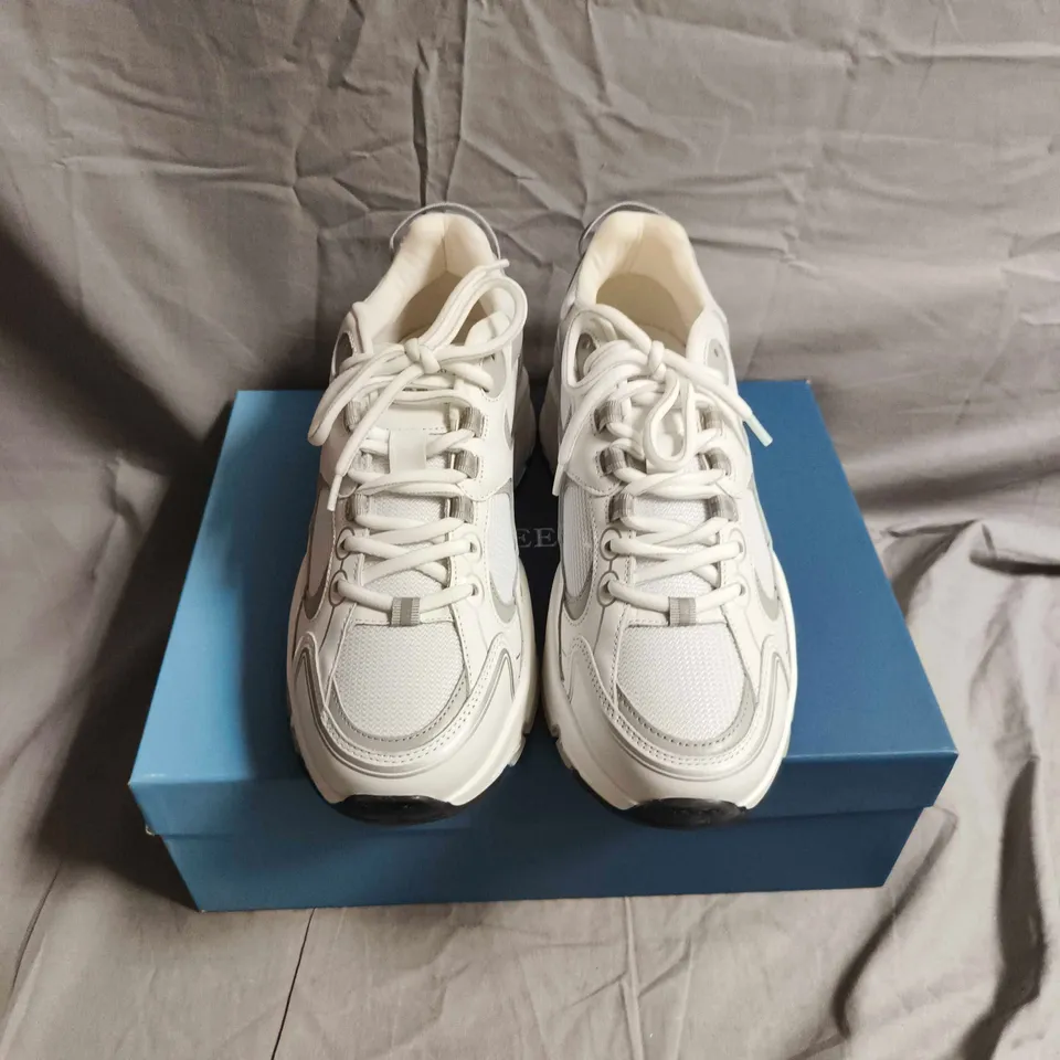 BOXED PAIR OF CLEENS WHITE CHUNKY SNEAKER – ATHLETIC SHOE - MENS - UK SIZE 9.5