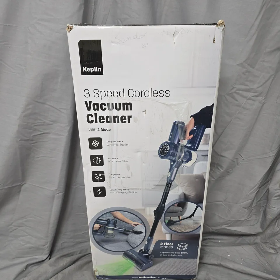 KEPLIN 3-SPEED CORDLESS VACUUM CLEANER – 2 MODES, BOXED