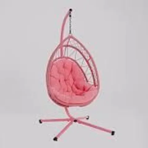 GARDEN STORIES SORBET COLLECTION OSLO COLLAPSING HANGING EGG CHAIR - PINK