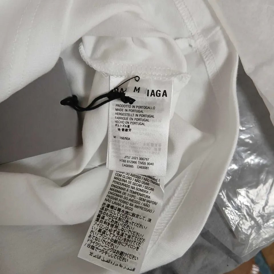 BALENCIAGA WHITE T-SHIRT WITH LOGO PRINT, SIZE M