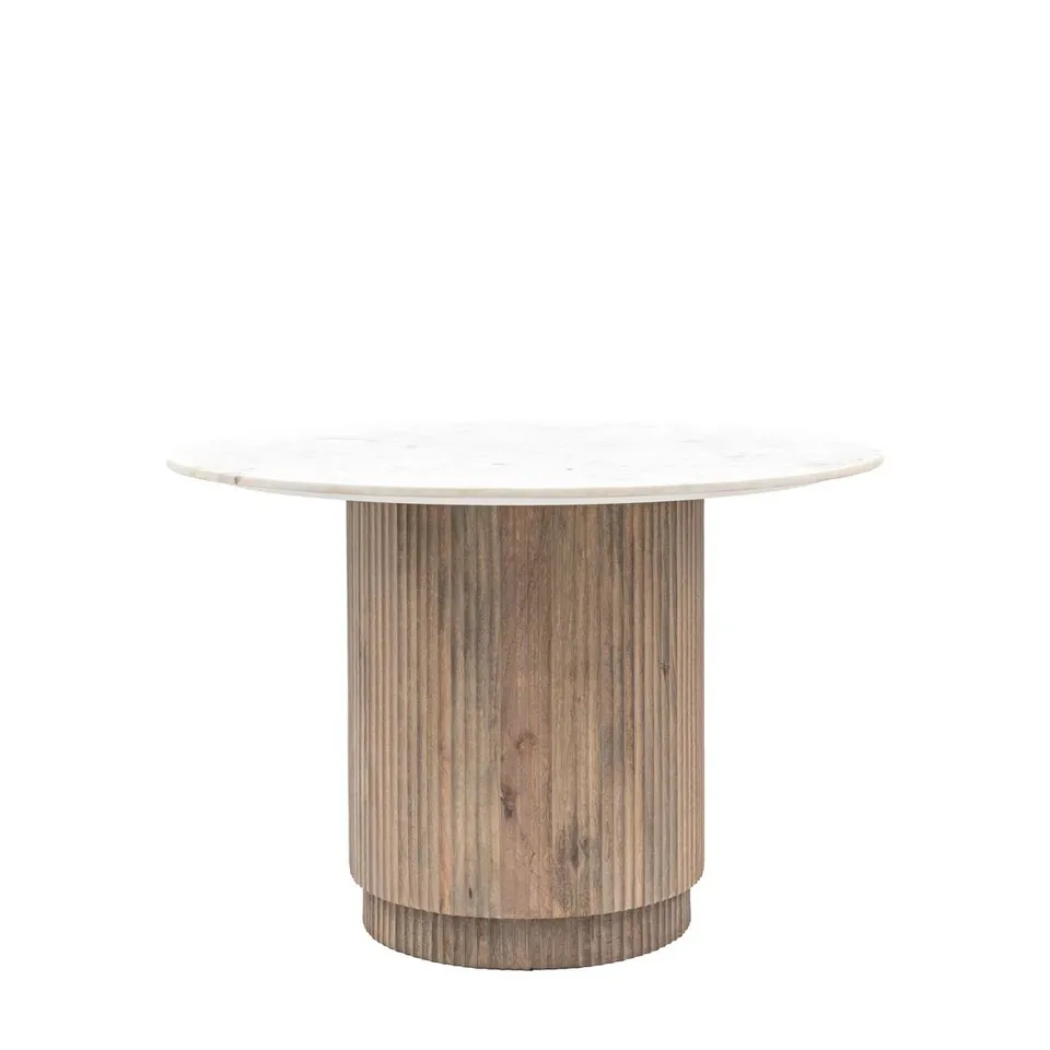 BOXED IVY BRONX MARMO ROUND DINING TABLE 1100 x 750 x 1100mm (2 BOXES)